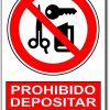 Prohibido depositar objetos